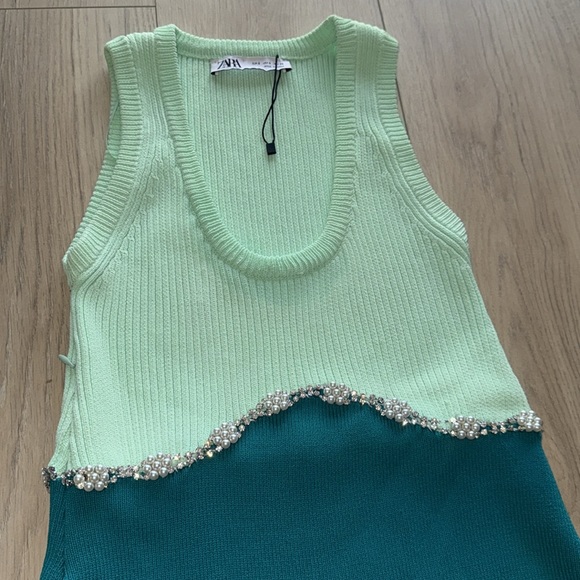 Zara JEWEL APPLIQUÉ KNIT DRESS - Picture 11 of 12